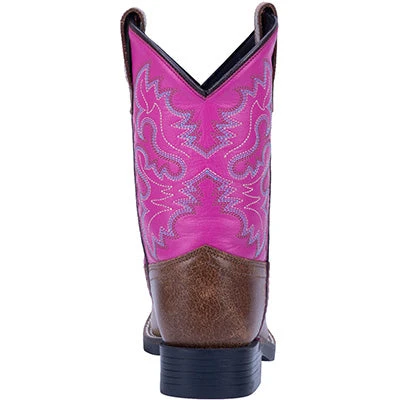 Dan Post Kid's Tan And Pink Punky Square Toe Boots - Image 4