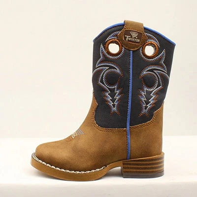 Twister Toddler's Brown And Navy Ben Square Toe Boots