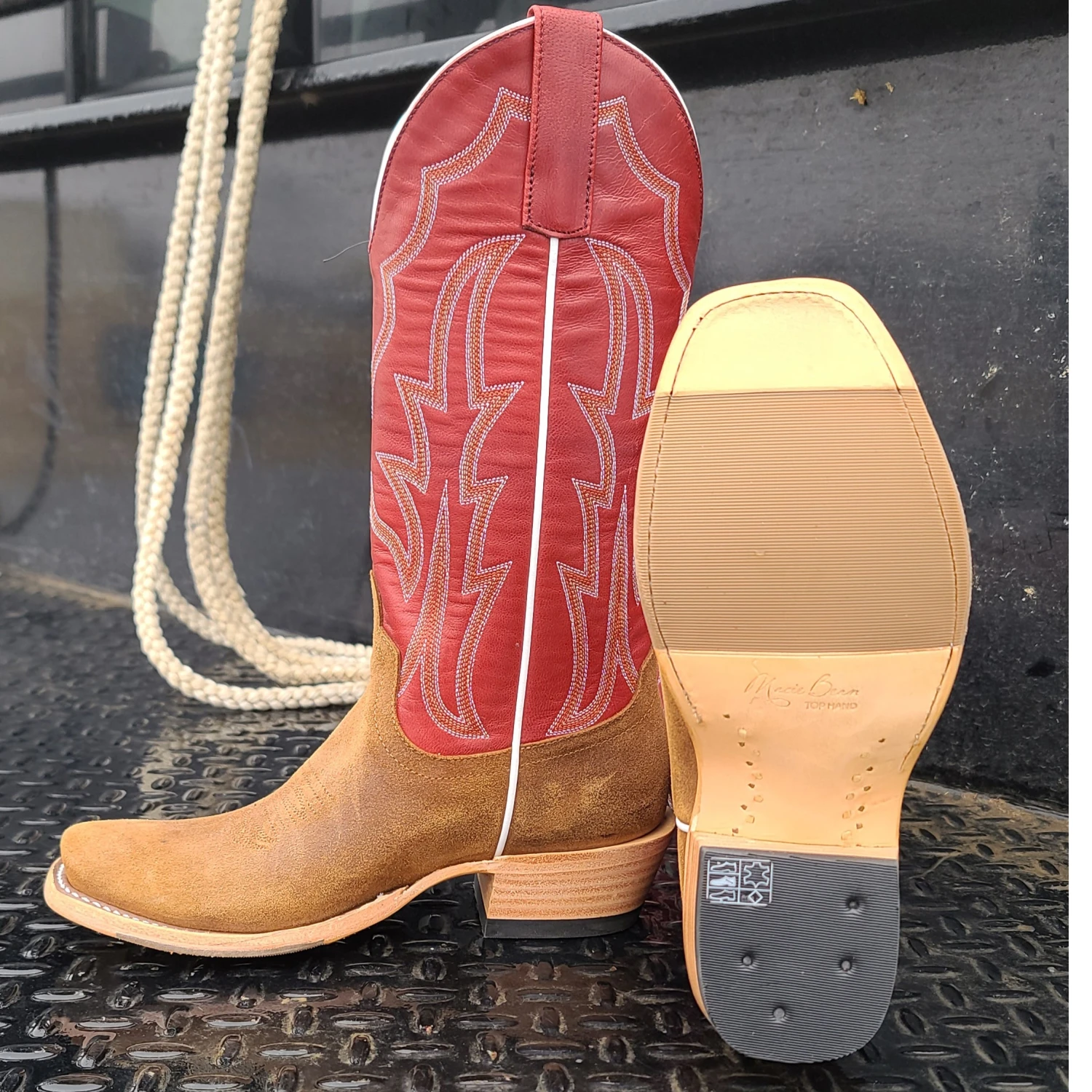 Macie Bean Brown Rough Out Boot - Image 4