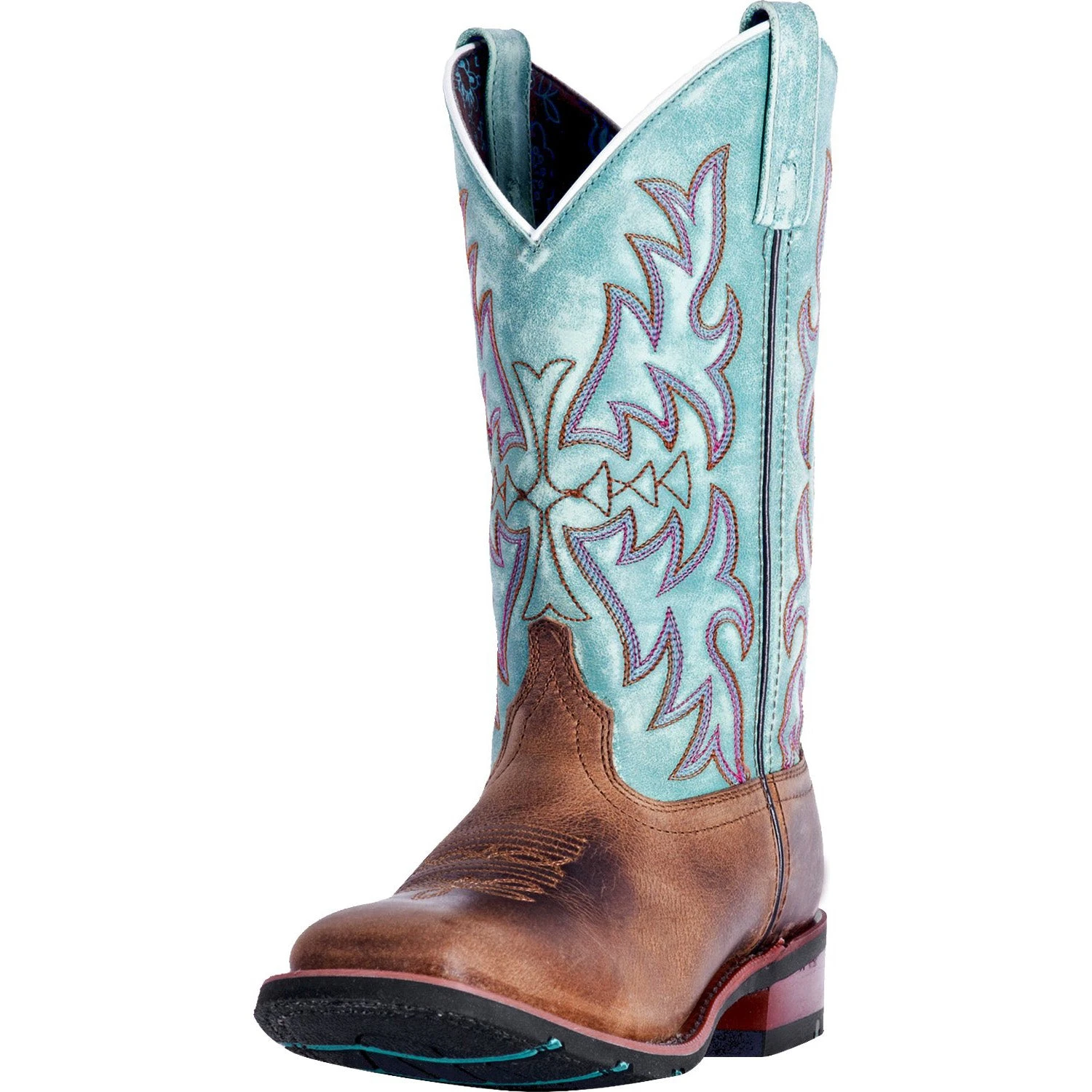 Laredo Brown And Turquoise Anita Square Toe Boot