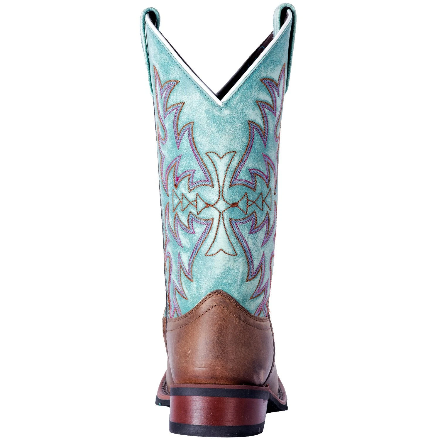 Laredo Brown And Turquoise Anita Square Toe Boot - Image 3