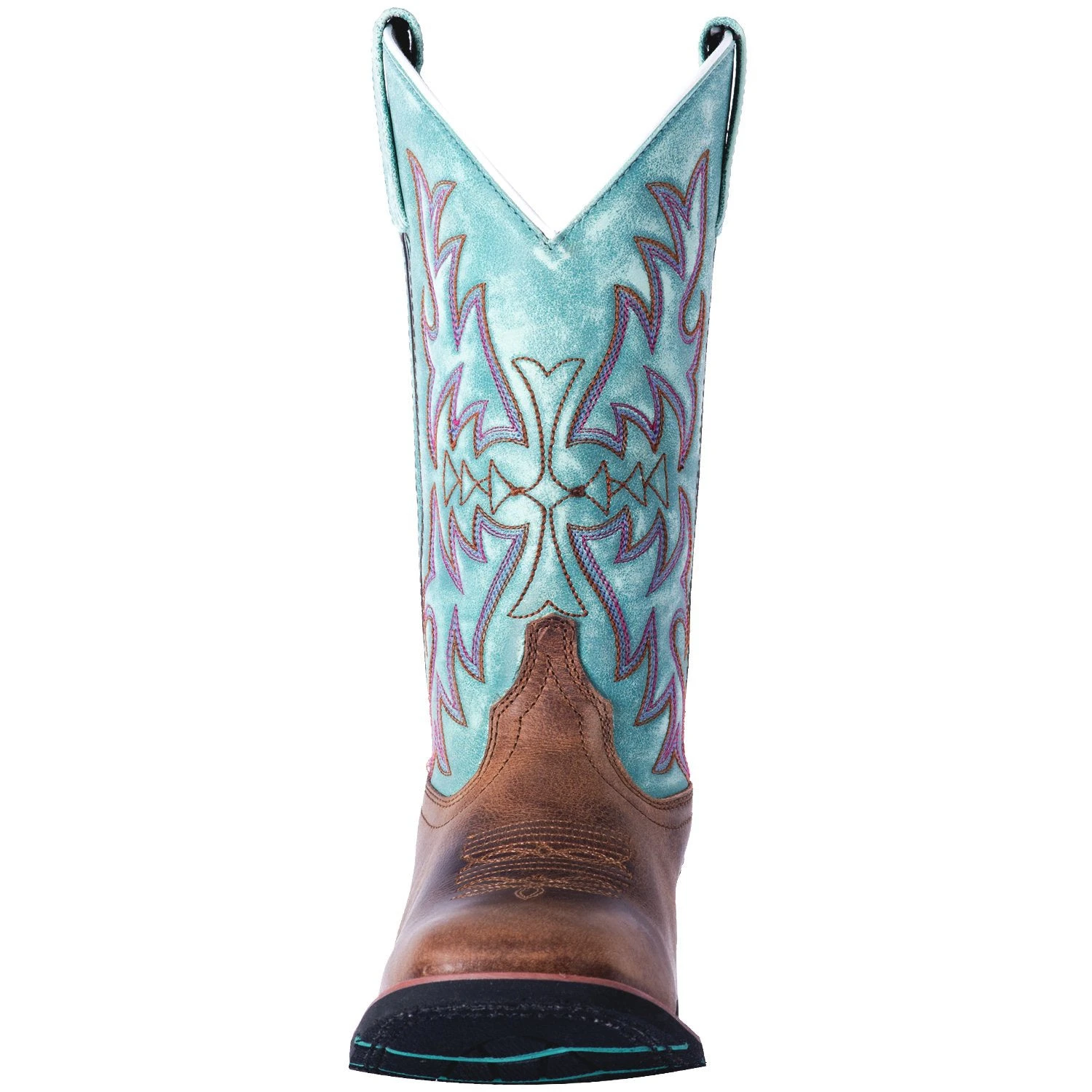 Laredo Brown And Turquoise Anita Square Toe Boot - Image 4