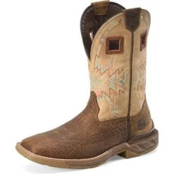 Double H Men's Buffalo Print Leather And Revel Oatmeal Oil And Slip Resistant Work Boots