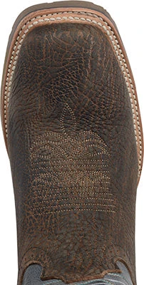 Double H Men's Brown And Navy Square Toe Boots - Image 5