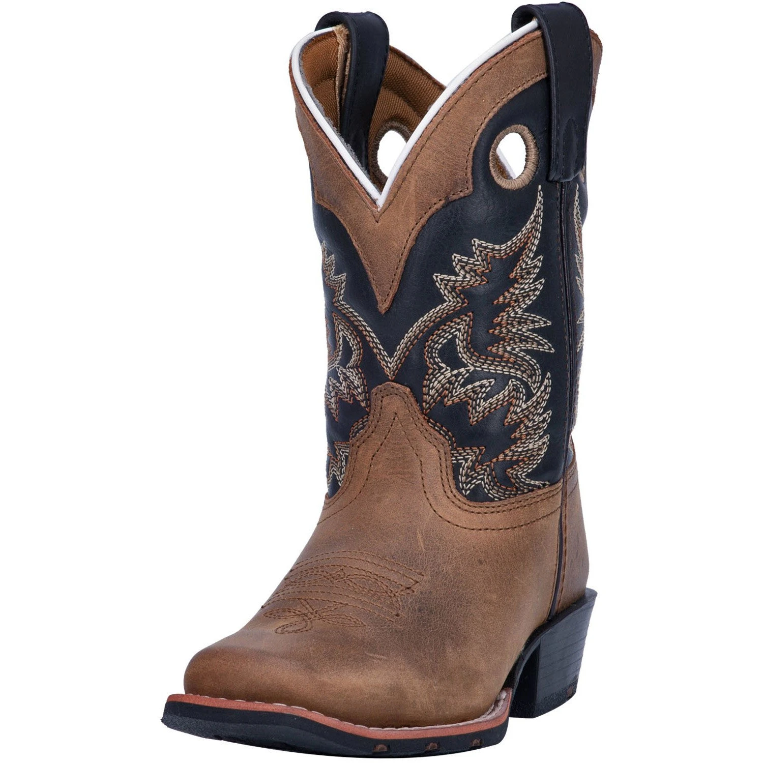 Dan Post Kid's Brown And Black Rascal Square Toe Boot