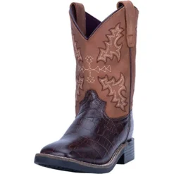 Dan Post Kid's Chocolate Gator Print Boots