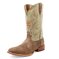 Twisted X Men's 12" Roughout Hooey Boot-Tan/Sage Top