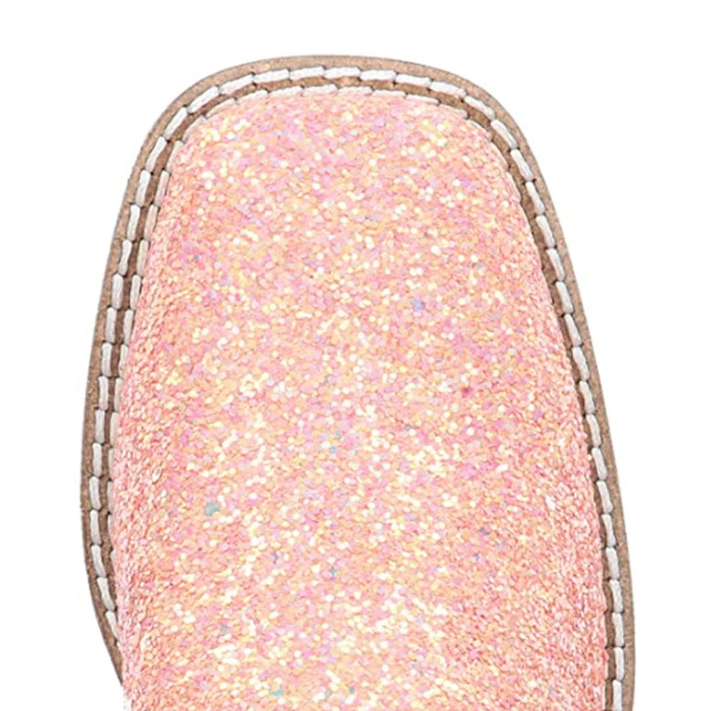 Youth Girl's Ariel Pastel Glitter Square Toe Boots - Image 4