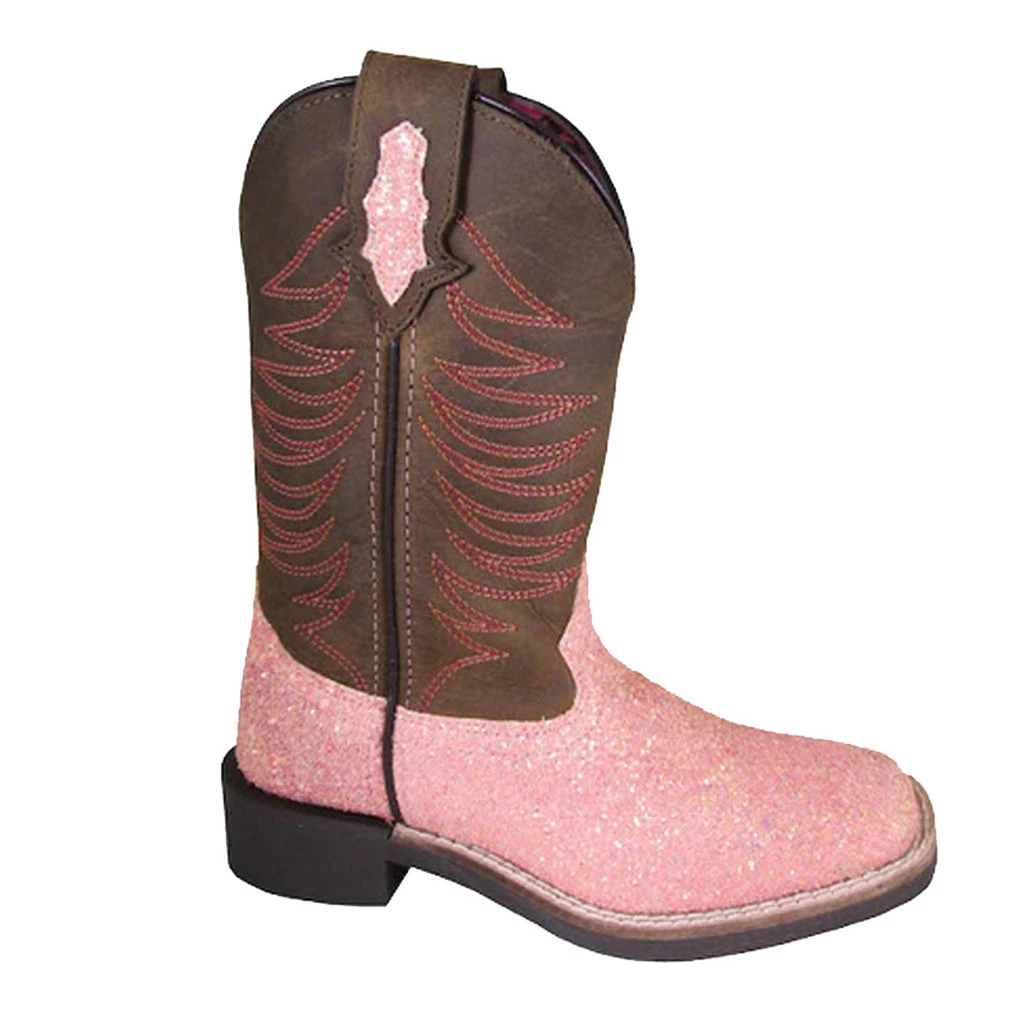 Youth Girl's Ariel Pastel Glitter Square Toe Boots - Image 2
