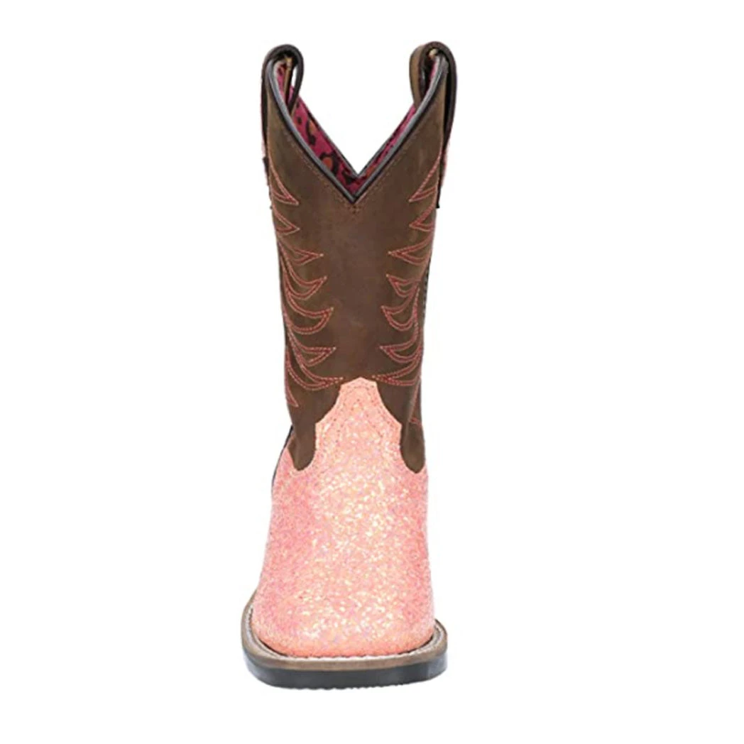 Youth Girl's Ariel Pastel Glitter Square Toe Boots - Image 3
