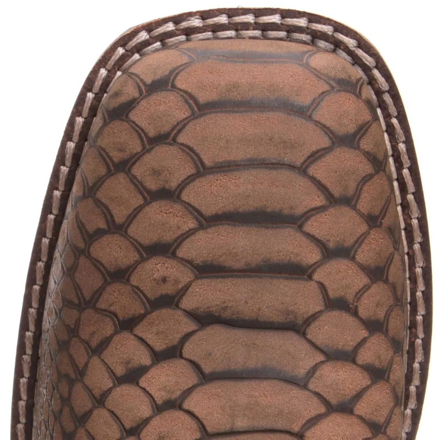 Kid's Brown Viper And Red Square Toe Boots - Image 3