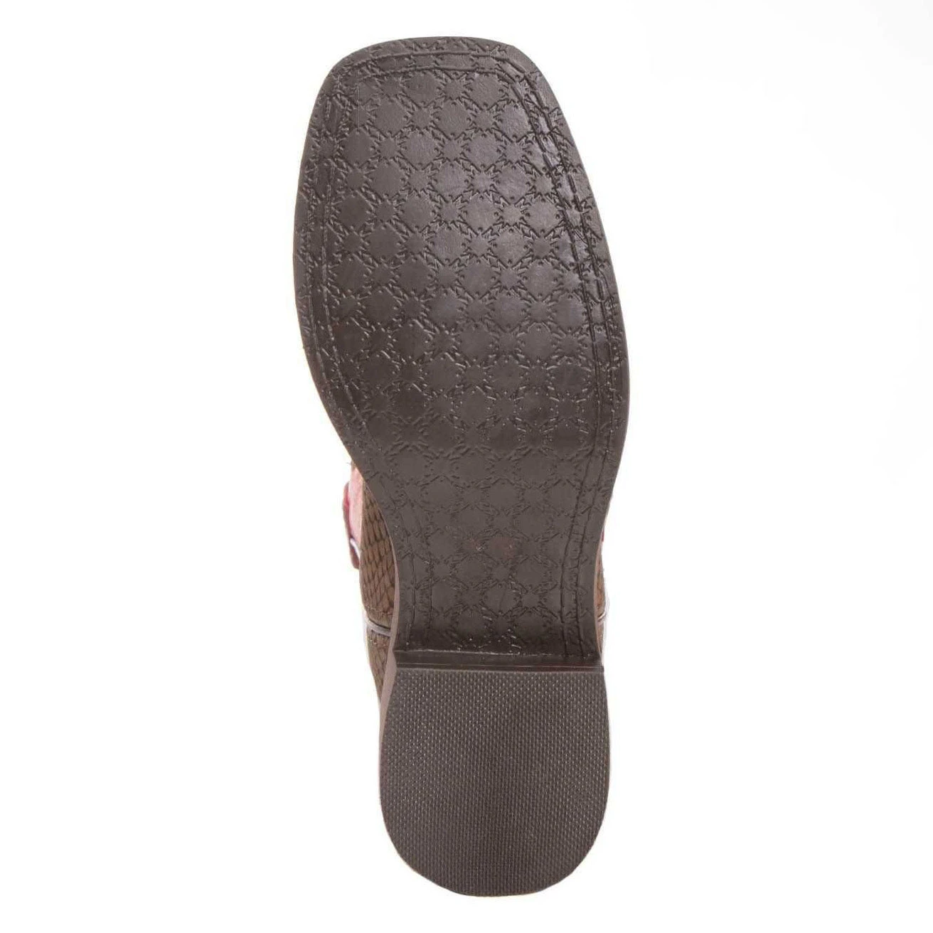 Kid's Brown Viper And Red Square Toe Boots - Image 4